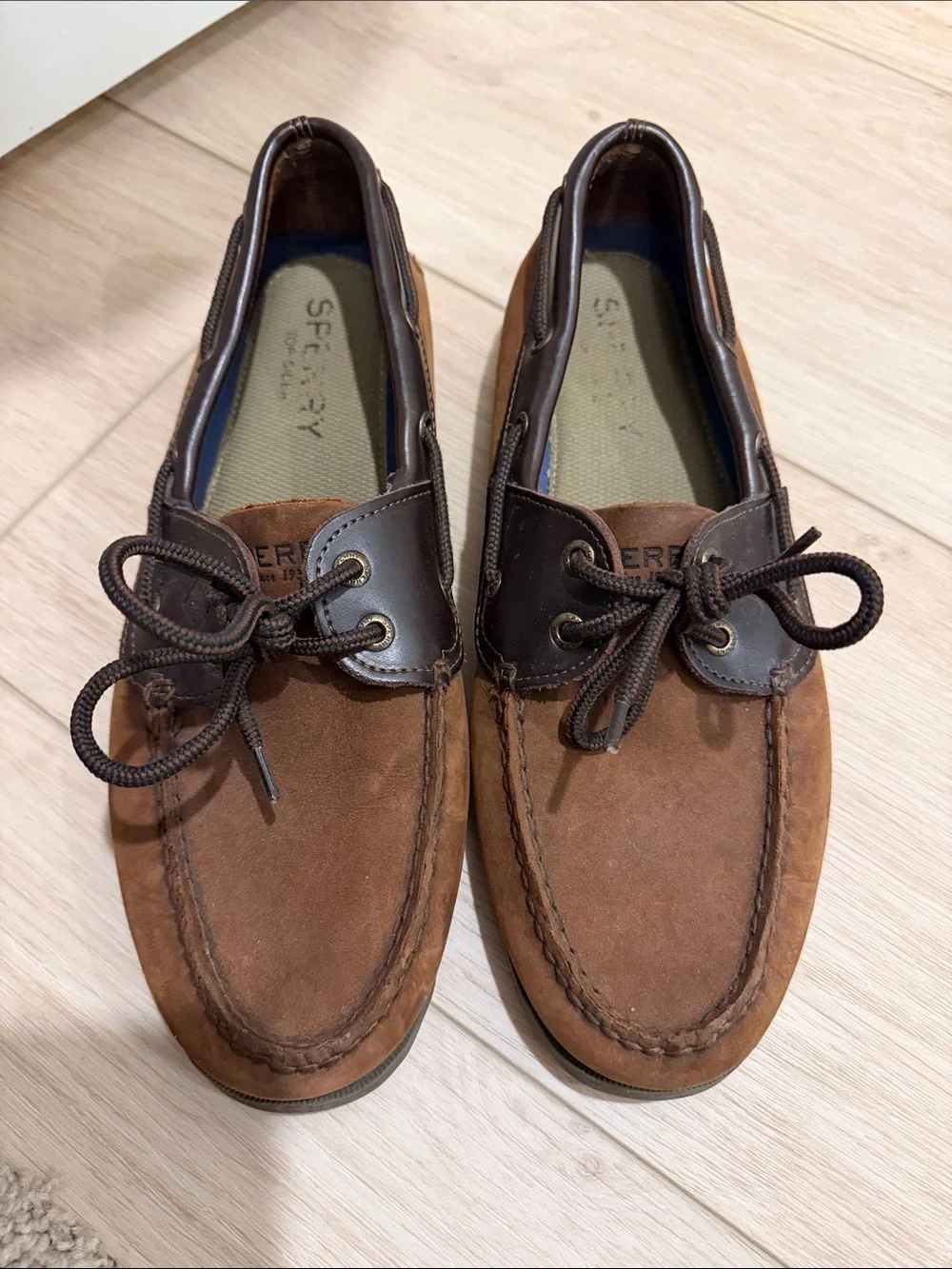Sperry Men's Chestnut Suede & Dark Brown Leather Boat Shoes